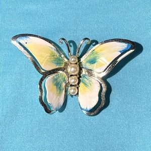 Pearl Butterfly Brooch